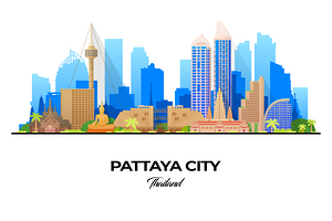 Pattaya Thailand City Skyline Print
