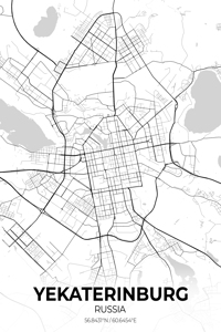 Yekaterinburg Russia City Map Print