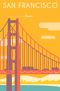 San Francisco California City Travel Print