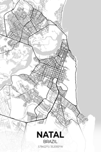 Natal Brazil City Map Print