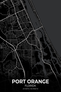 Port Orange Florida City Map Print