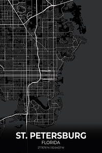 St. Petersburg Florida City Map Print