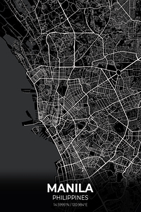 Manila Philippines City Map Print