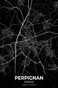 Perpignan France City Map Print