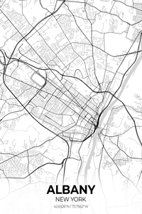 Albany New York City Map Print