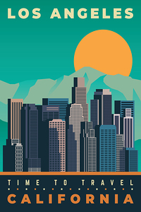 Los Angeles California Travel Print