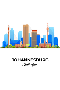 Johannesburg South Africa City Skyline Print