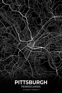 Pittsburgh Pennsylvania City Map Print