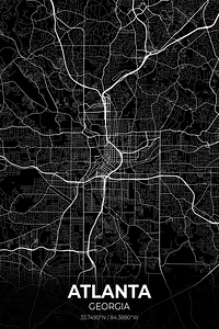 Atlanta Georgia City Map Print