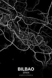 Bilbao Spain City Map Print