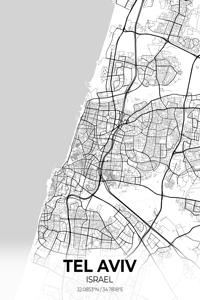 Tel Aviv Israel City Map Print