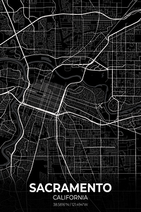 Sacramento California City Map Print