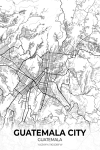 Guatemala City Map Print