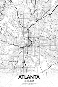 Atlanta Georgia Map Print