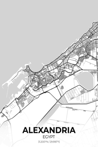 Alexandria Egypt City Map Print