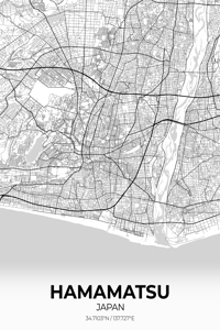 Hamamatsu Japan City Map Print