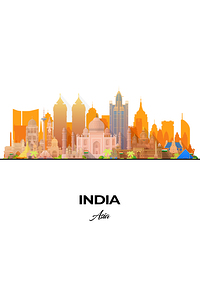 India Skyline Print