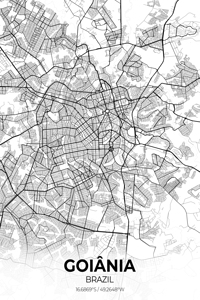 Goiania Brazil City Map Print