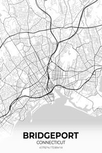 Bridgeport Connecticut City Map Print