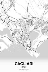 Cagliari Italy City Map Print