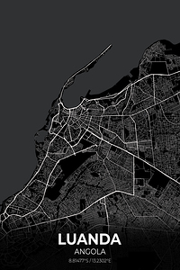 Luanda Angola City Map Print