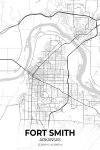 Fort Smith Arkansas City Map Print