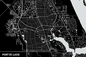 Port St. Lucie Florida City Map Print