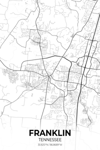 Franklin Tennessee City Map Print