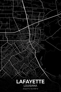 Lafayette Louisiana City Map Print