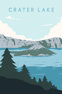 Crater Lake Oregon Travel Print