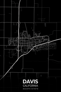 Davis California City Map Print