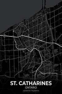 St. Catharines Ontario City Map Print