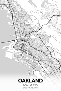Oakland California City Map Print
