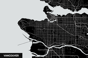 Vancouver Canada City Map Print