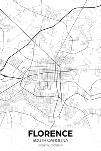 Florence South Carolina City Map Print