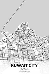 Kuwait City Map Print
