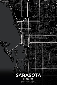 Sarasota Florida City Map Print