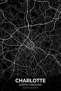 Charlotte North Carolina City Map Print