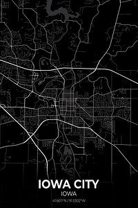 Iowa City Map Print