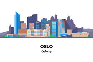 Oslo Norway City Skyline Print