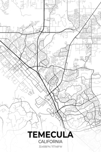 Temecula California City Map Print