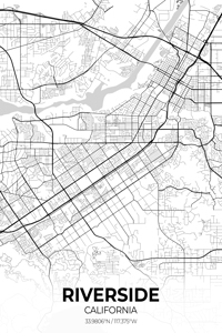 Riverside California City Map Print