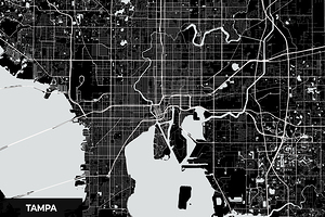 Tampa Florida City Map Print