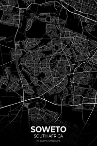 Soweto South Africa City Map Print