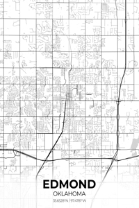 Edmond Oklahoma City Map Print