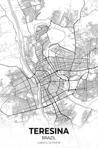 Teresina Brazil City Map Print