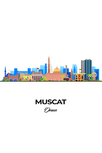 Muscat Oman City Skyline Print
