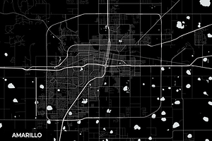 Amarillo Texas City Map Print