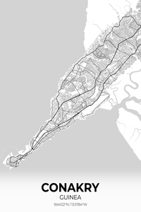 Conakry Guinea City Map Print