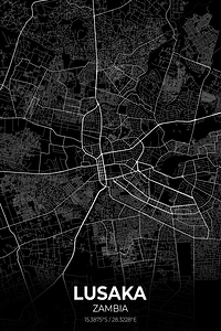 Lusaka Zambia City Map Print